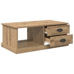 vidaXL Table basse Chêne artisanal 90 x 50 x 35 cm Bois d'ingénierie