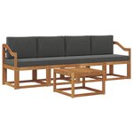 vidaXL Ensemble de canapés d'extérieur 5 Pièces Naturel et Anthracite