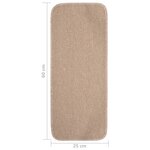 vidaXL Tapis escalier antidérapants 15 Pièces 60x25cm Beige Rectangulaire