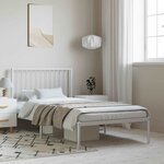 vidaXL Cadre de lit métal sans matelas et tête de lit blanc 100x190 cm
