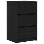 vidaXL Table de chevet avec 3 tiroirs noir 39x35x65 cm