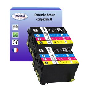 T3AZUR- 8x Cartouches Compatibles avec Epson T3591 T3592 T3593 T3594 (35XL)
