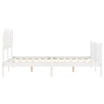 vidaXL Cadre de lit avec tête de lit blanc King Size bois massif