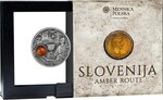Pièce de monnaie en Argent 1 Dollar g 17.50 Millésime 2025 Amber Route SLOVENIA