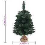vidaXL Sapin de Noël artificiel pré-éclairé et supports vert 60 cm PVC