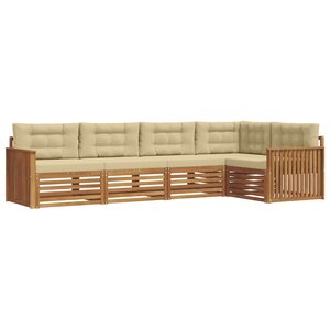 vidaXL Ensemble de canapés d'extérieur 5 pc Naturel et Beige