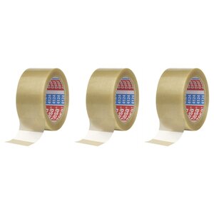Ruban Adhésif d'Emballage 4124 PVC Supérieur 50mm x 66m Transparent x 3 TESA
