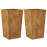 vidaXL Jardinières 2 Pièces 45x45x75 cm acier corten