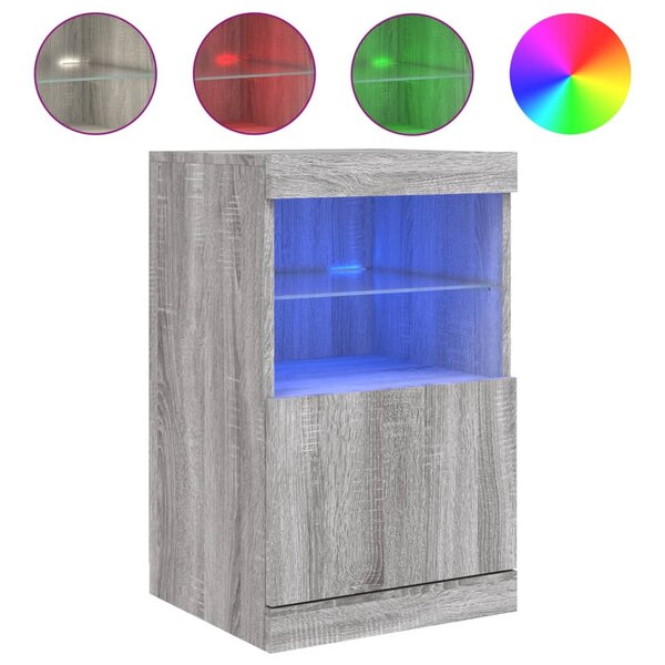 vidaXL Buffet avec lumières LED sonoma gris 41x37x67 cm