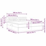 vidaXL Lit de rangement LED avec matelas Crème 200 x 200 cm Tissu
