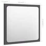 vidaXL Miroir de salle de bain Gris 40x1 5x37 cm Aggloméré