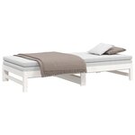 vidaXL Lit coulissant Blanc 2x(100x200) cm Bois de pin massif