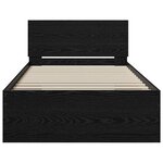 vidaXL Cadre de lit Chêne noir 90 x 200 cm Bois d'ingénierie