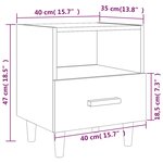 vidaXL Table de chevet Gris béton 40x35x47 cm