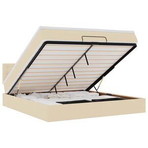 VidaXL Cadre de lit ottoman avec matelas crème 160x200 cm tissu