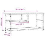 vidaXL Meuble TV sonoma gris 103x38x46 5 cm bois d'ingénierie et acier