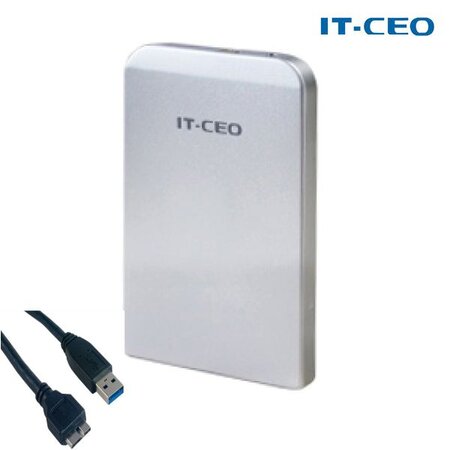 IT-CEO - Boitier Gris (silver) USB 3.0 pour disque dur externe 2,5" SATA -compatible USB 2