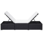 vidaXL Chaises longues avec coussins lot de 2 Résine tressée Noir