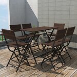 vidaXL Ensemble à manger d'extérieur pliable 7Pièces Acier Résine tressée