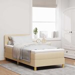 vidaXL Lit à ressorts avec matelas Crème 80 x 200 cm tissu