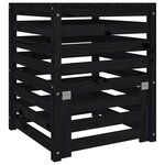 vidaXL Composteur Noir 63 5x63 5x77 5 cm Bois massif de pin