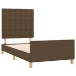 vidaXL Cadre de lit avec tête de lit marron foncé 90x190 cm Tissu