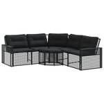 vidaXL Canapé de jardin et coussins et repose-pied en forme de L rotin