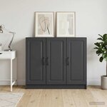 vidaXL Buffet Noir 89 x 34 5 x 77 cm Bois d'ingénierie