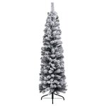 vidaXL Sapin de Noël artificiel mince pré-éclairé et boules vert 150cm