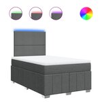 vidaXL Sommier à lattes de lit avec matelas gris foncé 120x190cm tissu