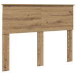 vidaXL Cadre de lit Chêne artisan 135 x 190 cm Pin massif