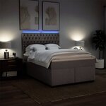 vidaXL Sommier à lattes de lit avec matelas Taupe 140x200 cm Tissu