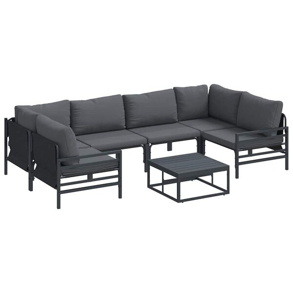 vidaXL Ensemble de canapé de jardin 7 Pièces Anthracite Acier