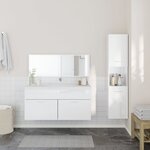 vidaXL Ensemble de meubles de salle de bain 3 Pièces blanc brillant