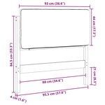 vidaXL Tête de lit capitonnée Blanc et gris clair 90 cm Pin massif