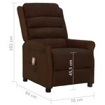 vidaXL Fauteuil de massage Marron Similicuir