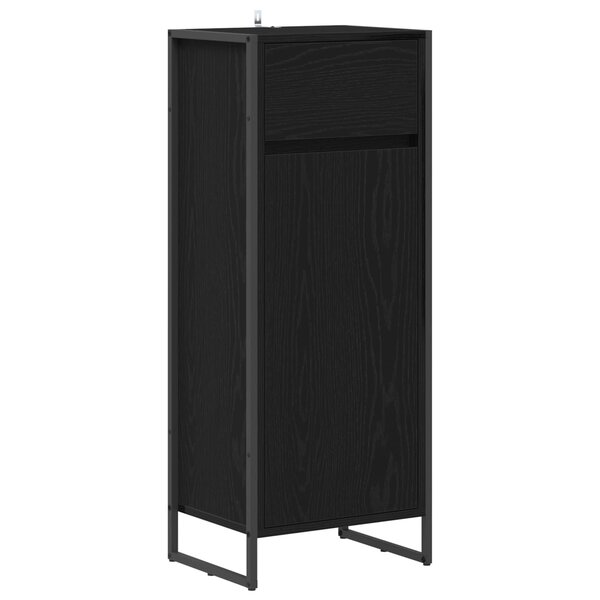 vidaXL Cabinet de salle de bain avec porte Chêne noir 40 x 30 x 100 cm