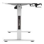 Bureau table poste de travail électrique à hauteur réglable assis debout avec 4 roulettes 120 x 60 cm blanc 03_0009079