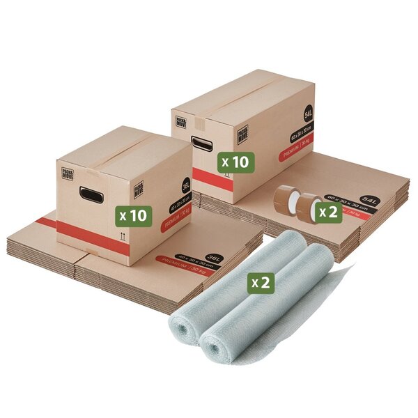 Pack and Move - Kit déménagement Premium T1/T2 + 2 adhésifs offerts