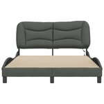 vidaXL Cadre de lit avec LED sans matelas Hvar gris foncé 140x190 cm tissu