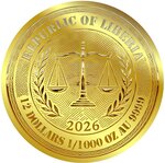 Pièce de monnaie en Or 12 Dollars g 0.031 (1/1000 oz) Millésime 2026 TRUMP