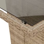 vidaXL Ensemble de bistro de jardin 9 Pièces coussins beige poly rotin