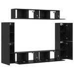 vidaXL Ensemble meuble TV 8 Pièces Chêne Noir 80 x 30 x 30.5 cm