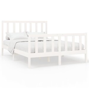 vidaXL Cadre de lit sans matelas blanc 160x200 cm bois de pin massif