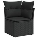 vidaXL Salon de jardin 6 Pièces avec coussins noir résine tressée