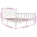 vidaXL Cadre de lit sans matelas blanc bois massif 160x200 cm