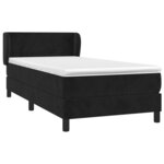 vidaXL Sommier à lattes de lit avec matelas Noir 90x200 cm Velours