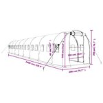 vidaXL Serre avec cadre en acier blanc 32 m² 16x2x2 m