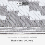 Tapis extérieur terrasse réversible - Tapis de jardin imperméable et résistant UV - Zoe - Gris - 150x240 cm - HOMESCAPES