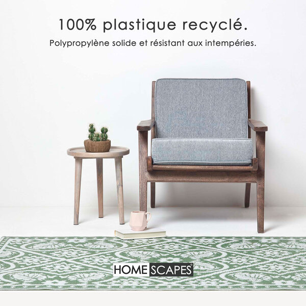 Mia's Tapis Tulsa Rond 120 Cm Gris – Tapis Extérieur Terrasse & Balcon – Résistant Aux Intempéries, UV, Imperméable – Facile D'entretien